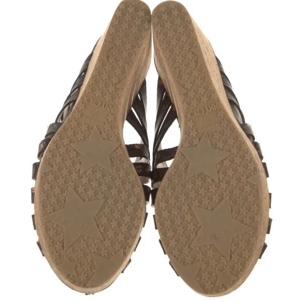 Jimmy Choo Snake-Print Cork Wedge Slide - Picture 4 of 5